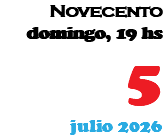 Novecento domingo, 19 hs 5 julio 2026