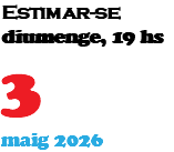 Estimar-se diumenge, 19 hs 3 maig 2026